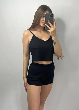 Комплект в рубчик. майка та шорти в рубчик. домашній костюм в рубчик.піжама в рубчик