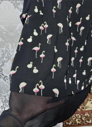 Футболка шифоновая блуза фламинго оверсайз3 фото