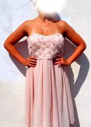 Нежное платье розового цвета "amisu".стан хорош!