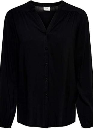 Рубашка из вискозы jacqueline de yong 36 черная4 фото
