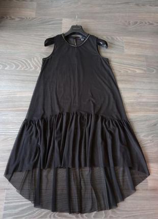 Платье мелкая сеточка накидка свободного кроя