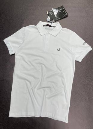 Чоловіча поло calvin klein біла / якісні поло футболки для чоловіків на літо3 фото