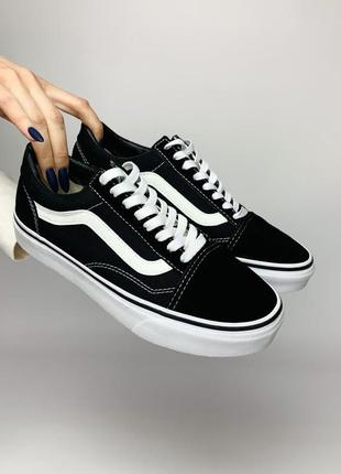 Замшевые, черные кеды vans old skool, натуральная замша, наложенный платеж