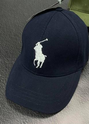 Кепка polo ralph lauren темно-синя / чоловічі брендові кепки поло ральф лаурен