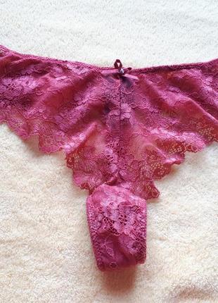 Нові темні коралові мереживні трусики цегляні танга стринги л-хл/l-xl/12-14/40-42/48-50

h&amp;m