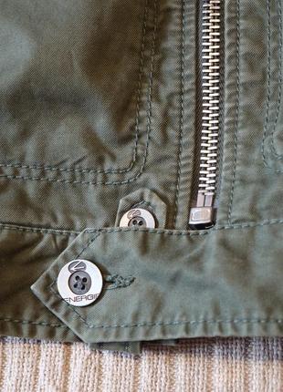 Класна коротка бавовняна куртка кольору хакі energie італія l.4 фото
