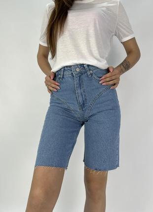 Джинсовые шорты мом бермуды прямые женские турция