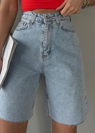 Джинсовые шорты мом бермуды прямые женские турция