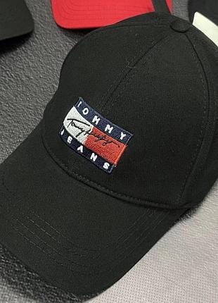 Мужская кепка черная tommy hilfiger / кепки бренд томми хилфигер