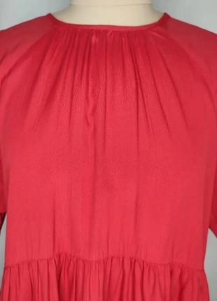 Блуза красная, коралловая, топ вискоза, свободный крой2 фото