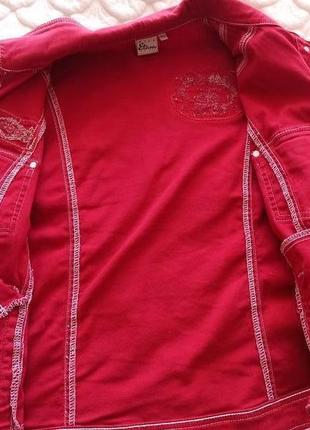 Куртка джинсова червона xl-xxl3 фото