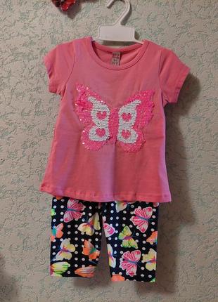 Качество🔥костюм футболка шорты с пайетками