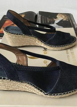Clarks босоножки джинсовые на танкетке p39,52 фото