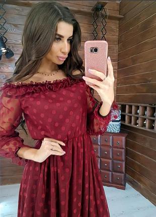 Чудова святкова сукня бордового кольору3 фото