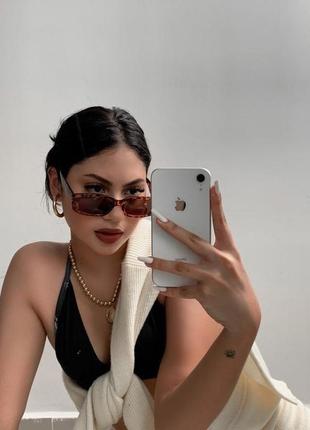 Окуляри прямокутні леопардова оправа