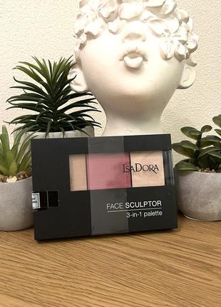 Оригінал isadora face sculptor 3-in-1 palette палетка для скульптурування обличчя 63 mauve classic оригинал палитра для скульптурирования лица