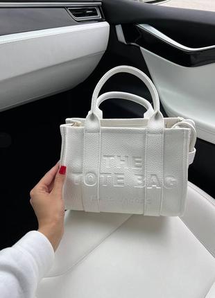 Стильная женская брендовая сумка marc jacobs big tote bag. цвет белый