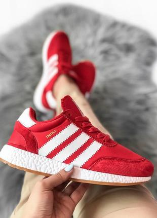 Шикарные женские кроссовки adidas iniki red (весна/ лето/ осень)