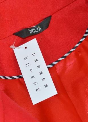 Красное демисезонное пальто полупальто с карманами marks & spencer шерсть new wool этикетк5 фото