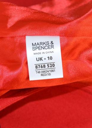 Красное демисезонное пальто полупальто с карманами marks & spencer шерсть new wool этикетк7 фото