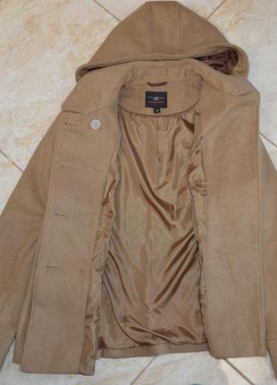 Демисезонное пальто полупальто с капюшоном и карманами new look вьетнам большой размер8 фото