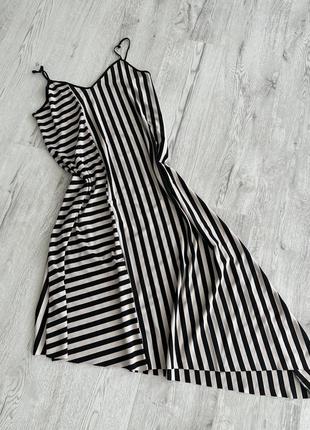 Плаття сарафан сукня zara трикотажна в полоску3 фото
