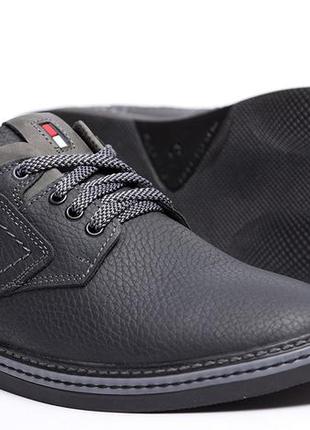 Кожаные спортивные  туфли tommy hilfiger sheriff black-grey10 фото