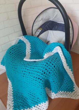 Эко-плед для малышей ,ажурный ,75×75см