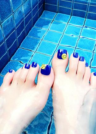 Накладні нігті для педикюру j80 + клей (для пальців ніг)