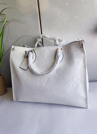 Белая большая сумка шоппер, брендовая3 фото