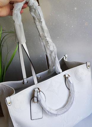 Белая большая сумка шоппер, брендовая2 фото