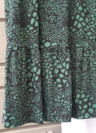 Сукня плаття тигровий принт зелена довжина міді6 фото