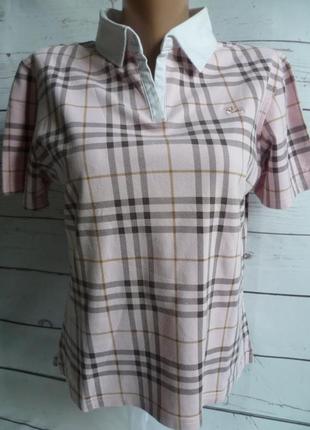 Футболка поло хлопок в клетку burberry