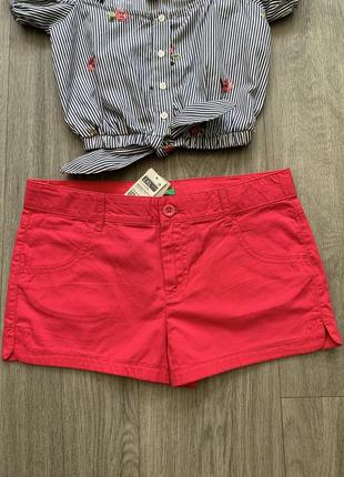 Стильні бавовняні шорти висока посадка benetton на 11-13 років