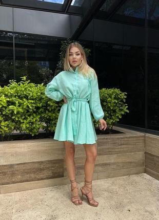 Шикарное платье рубашка беби долл короткое мини с пышной юбкой расклешенное чёрное белое бежевое сиреневое жёлтое малиновое розовое голубое бирюзовое