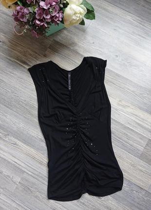 Женская черная футболка блуза блузка р.42/44 /46 майка