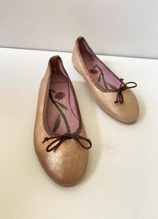 Балетки женские кожаные золотистые 36,37,38 размера (маломерят)