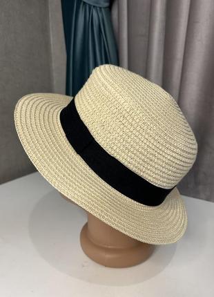 Шляпа канотье натуральная летняя