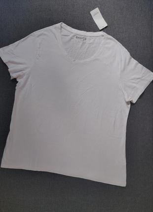 Базова футболка жіноча біла l, широке горло3 фото