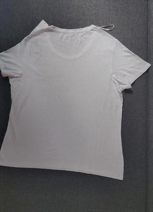 Базова футболка жіноча біла l, широке горло5 фото