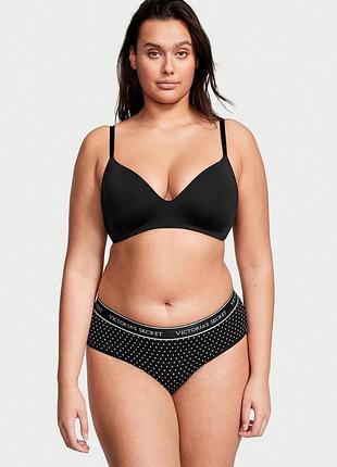Трусики черные хлопковые горох слип оригинал victoria’s secret
