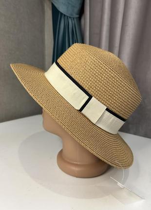 Шляпа канотье летняя натуральная