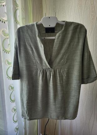 Блуза вільного крою f&f розмір l оливковий колір