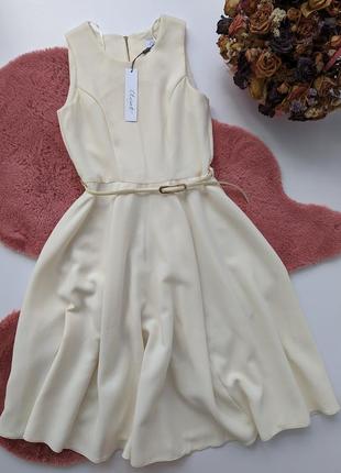 Новое платье closet london айвори с пояском молочное2 фото