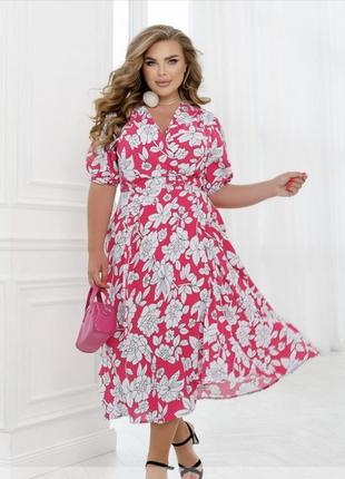 Легкое и стильное платье в цветочный принт 🌼5 фото