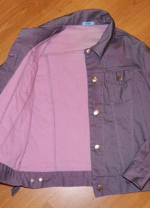 Р. 42-44/xs-s куртка джинсовая тонкая розово-сиреневая (подойдёт для девочки подростка) she's9 фото