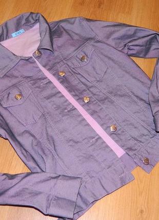 Р. 42-44/xs-s куртка джинсовая тонкая розово-сиреневая (подойдёт для девочки подростка) she's8 фото