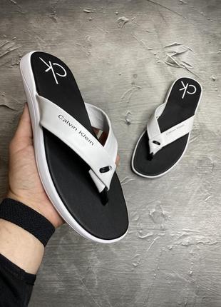 Мужские шлепанцы calvin klein black white 41-42-43-44-45