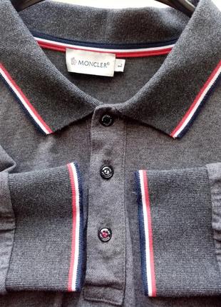 Мужской лонгслив футболка поло moncler maglia polo manica corta5 фото