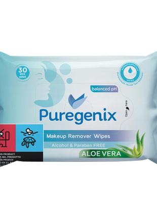 Влажные салфетки для снятия макияжа puregenix